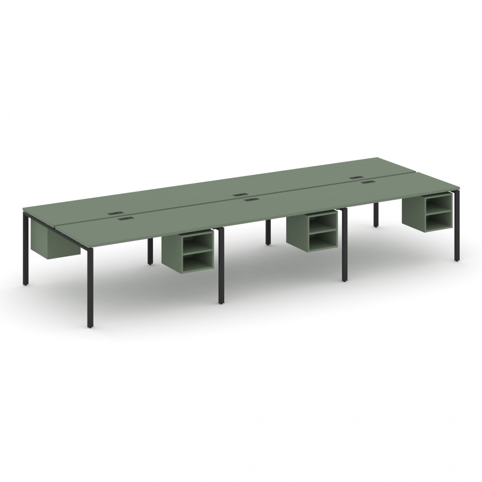 Concept Рабочая станция двухсторонняя с подвес. тумбами на 6 мест CN.DRS-148 Кобо/Металл Черный 4740 Concept Рабочая станция двухсторонняя с подвес. тумбами на 6 мест CN.DRS-148 Кобо/Металл Черный 4740