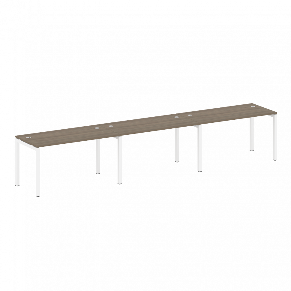 Metal System Quattro Рабочая станция на 3 места на П-образном м/к 50БП.СМ-3.3 Вяз Благородный/Металл