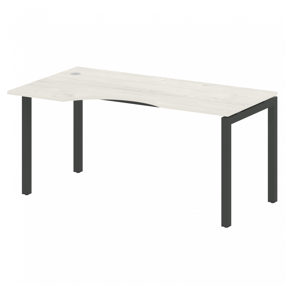 Metal System Quattro Стол криволинейный левый на П-образном м/к 50БП.СА-1 (L) Дуб Наварра/Металл Ант