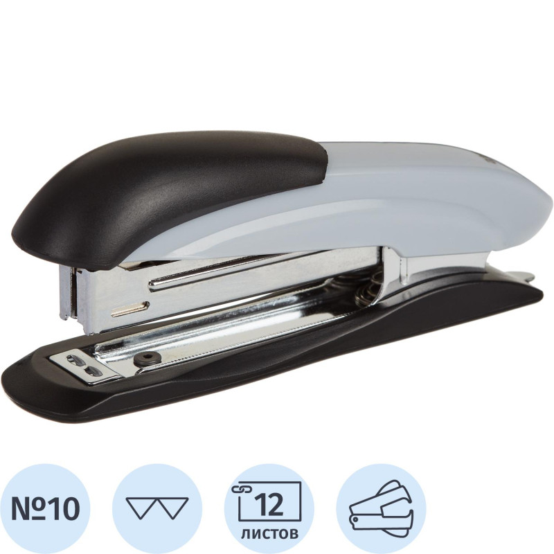Степлер Attache №10 до 12л., серый антистеп