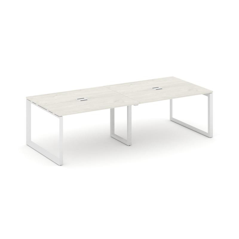 Style Project Стол переговорный SN-59O.SPRG-042 Дуб Наварра/Металл Белый 2360*1180*750