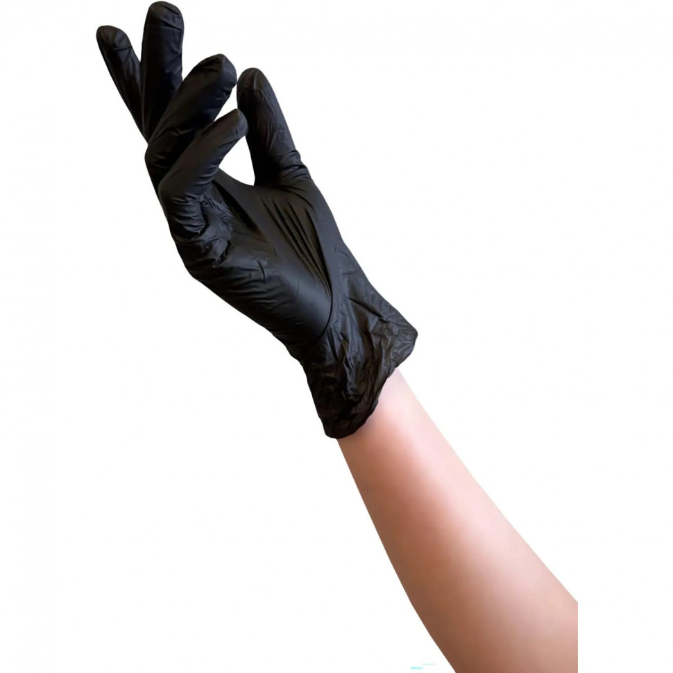 Перчатки виниловые одноразовые, н/о, черн. MediOk (L), 50п/уп 4гр.,ПС