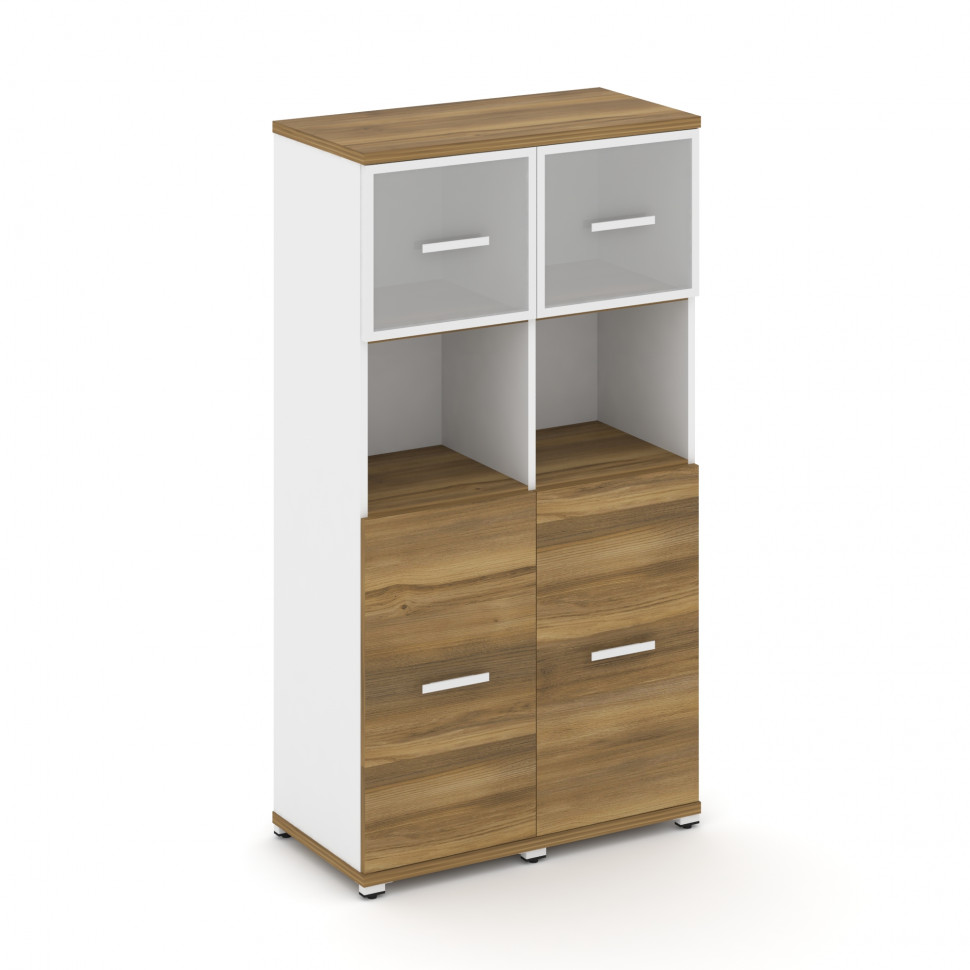 Concept Шкаф 2 узкие секции, 4 ниши CN.STU-425 RMW W Сандал Янтарный/Белый Бриллиант/Металл Белый/Са