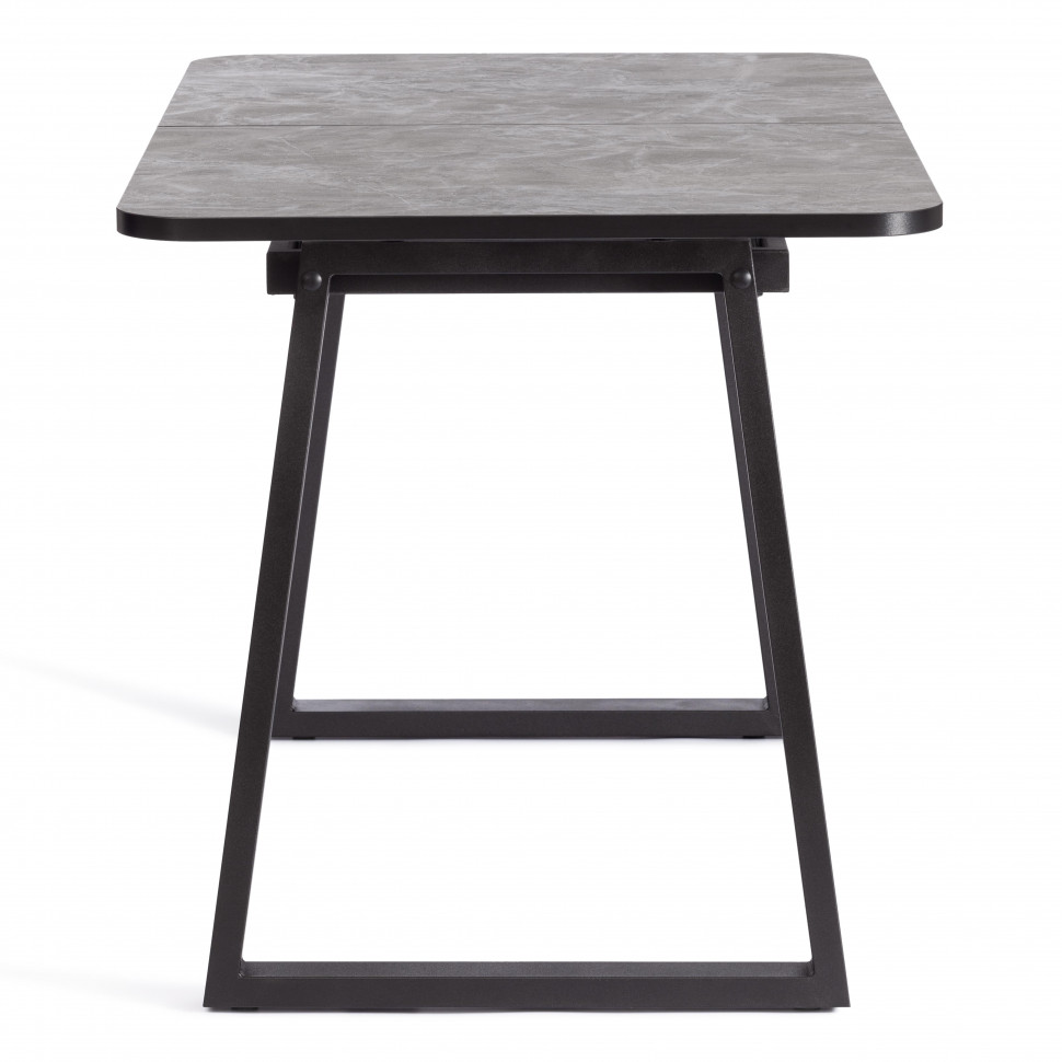 Стол MALTIDO ЛДСП/HPL/металл, 130 х 75+30 х 75 см, Гранит тёмный/чёрный