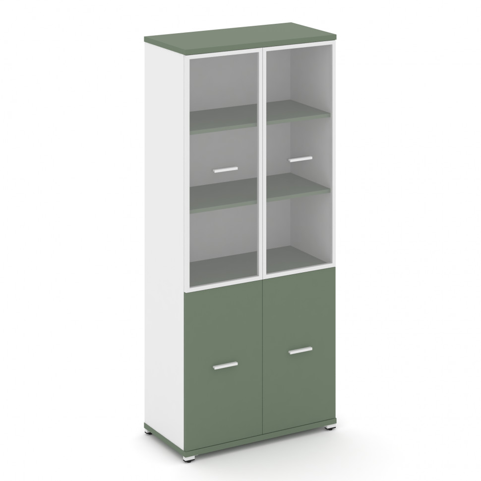 Concept Шкаф 1 широкая секция, 5 ниш CN.STS-512 RPW W Кобо/Белый Бриллиант/Металл Белый/Прозрачный 8