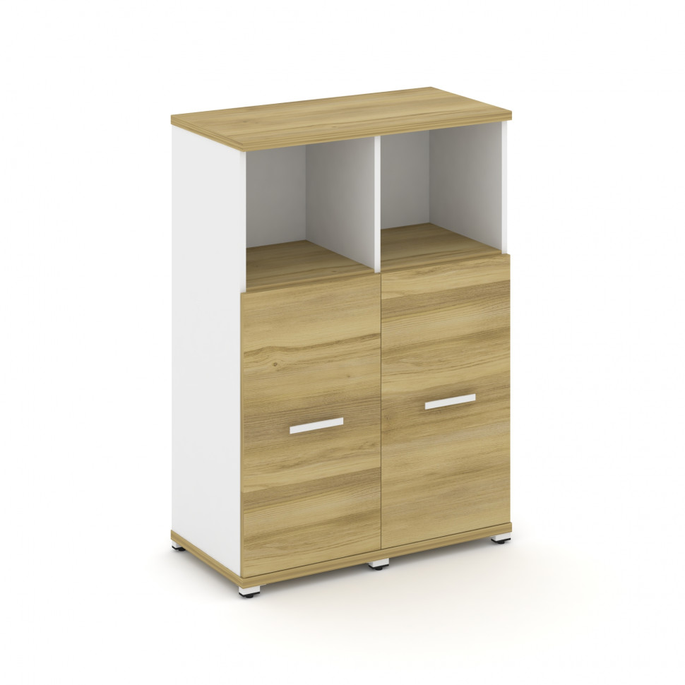 Concept Шкаф 2 узкие секции, 3 ниши CN.STU-323 W Дуб Винченцо/Белый Бриллиант/Металл Белый 836*420*1