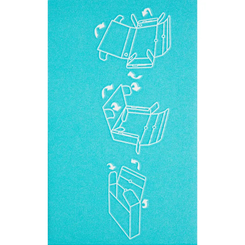 Короб архивный Комус 100 мм микрогофр, выруб.зам. бирюзовый