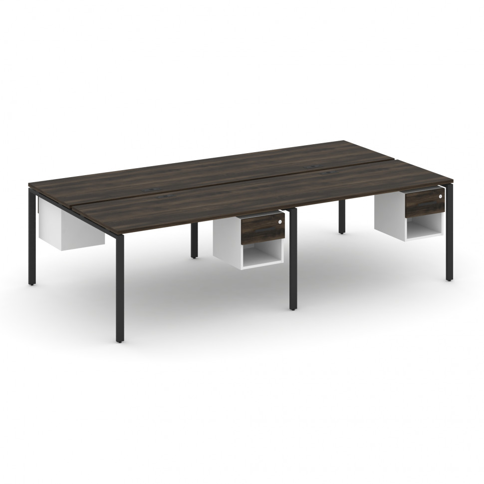 Concept Рабочая станция двухсторонняя с подвесными тумбами на 4 места CN.DRS-139 B Дуб Мали/Белый Бр