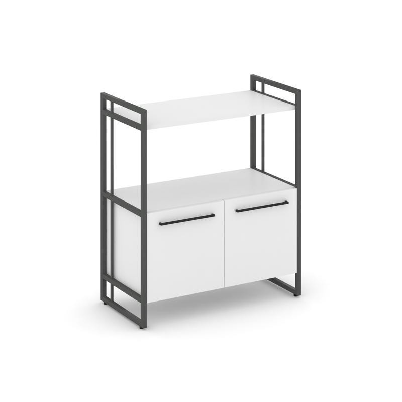 Rift Шкаф 2 ниши широкий RF.SS-22 Белый Бриллиант/Металл Антрацит/Черный Ручки 798*396*924