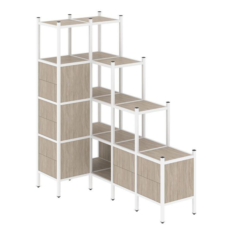 Loft Угловой внутренний стеллаж VR.L-42 Дуб Аттик/Металл Белый 862*1694*1869 Loft Угловой внутренний стеллаж VR.L-42 Дуб Аттик/Металл Белый 862*1694*1869