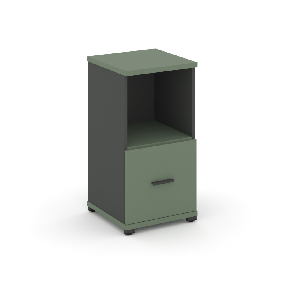 Concept Шкаф 1 узкая секция, 2 ниши CN.STU-211 A Кобо/Антрацит/Металл Антрацит 420*420*818