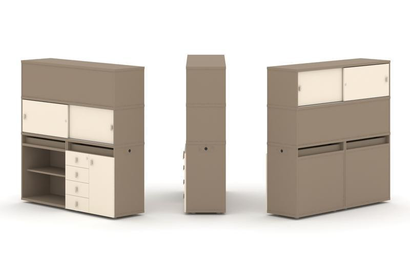 Estetica Набор №12. Тумба двойная+высокая надставка ES.NB.2V-12 Латте/Сатин 1500*410*1520 Estetica Набор №12. Тумба двойная+высокая надставка ES.NB.2V-12 Латте/Сатин 1500*410*1520