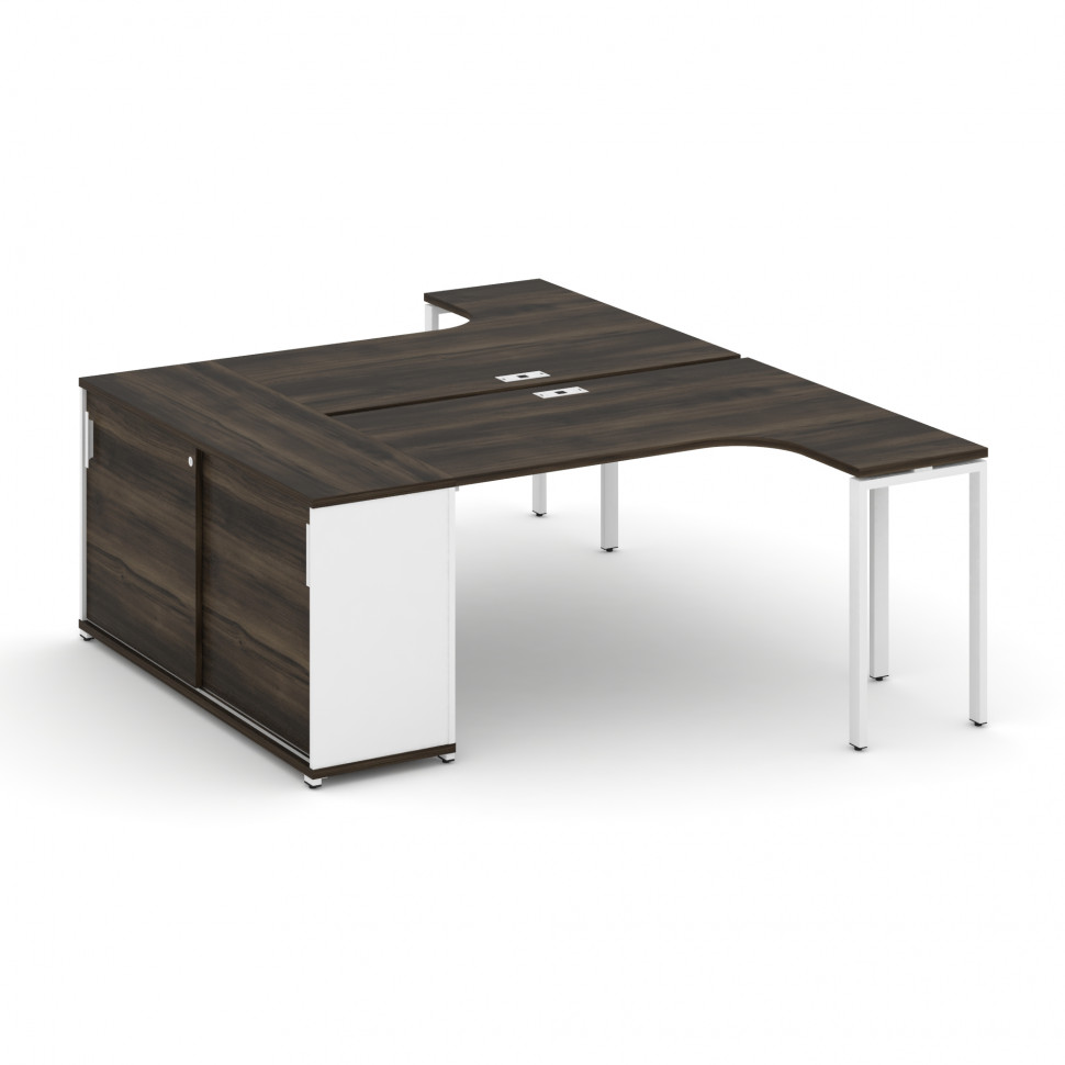 Concept Рабочая станция с опорным шкафом-купе CN.DSA-217 W Дуб Мали/Белый Бриллиант/Металл Белый 180