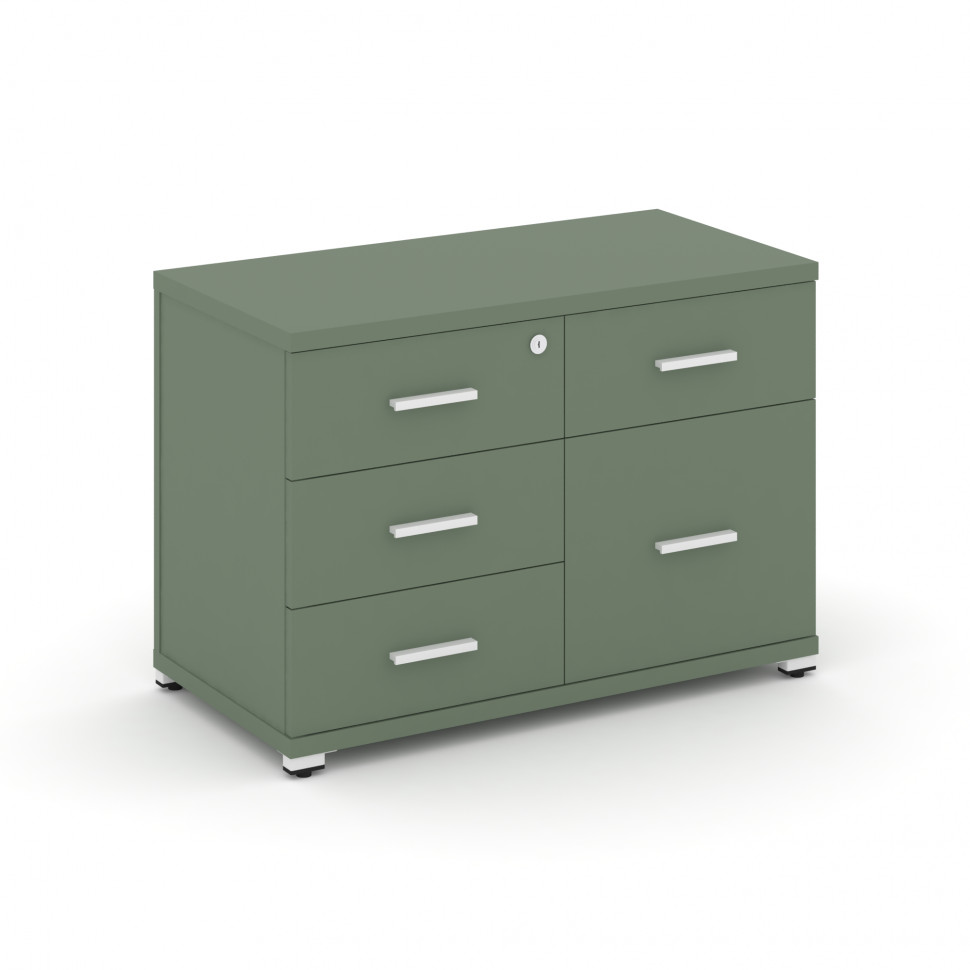 Concept Тумба приставная широкая 4 ящ.+1 распаш. фасад CN.TSP-010 W Кобо/Металл Белый 836*420*583