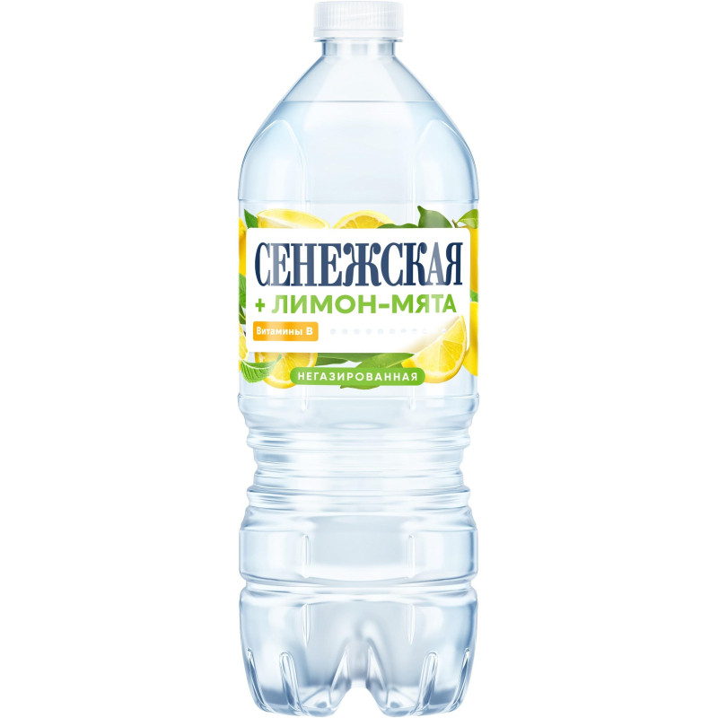 Вода питьевая Сенежская + Лимон, мята. негазированная ПЭТ 1л