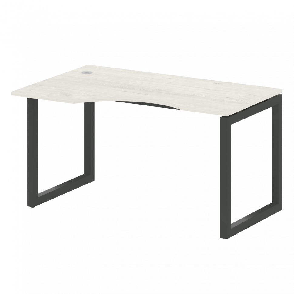 Metal System Quattro Стол криволинейный левый на О-образном м/к 50БО.СА-2 (L) Дуб Наварра/Металл Ант