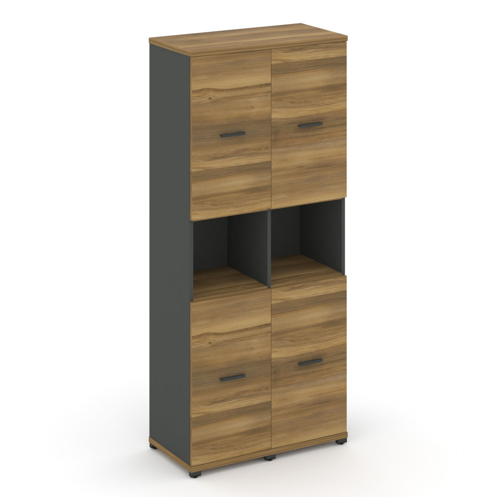 Concept Шкаф 2 узкие секции, 5 ниш CN.STU-523 A Сандал Янтарный/Антрацит/Металл Антрацит 836*420*192