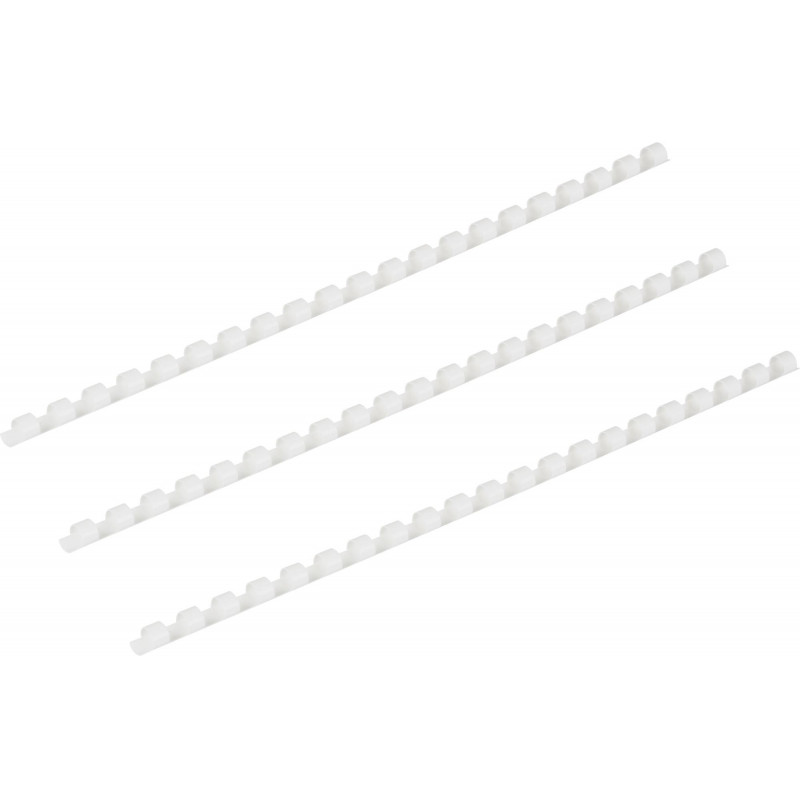 Пружины для переплета пластиковые 21 кольцо, 8 мм, (белые), 100 шт./уп