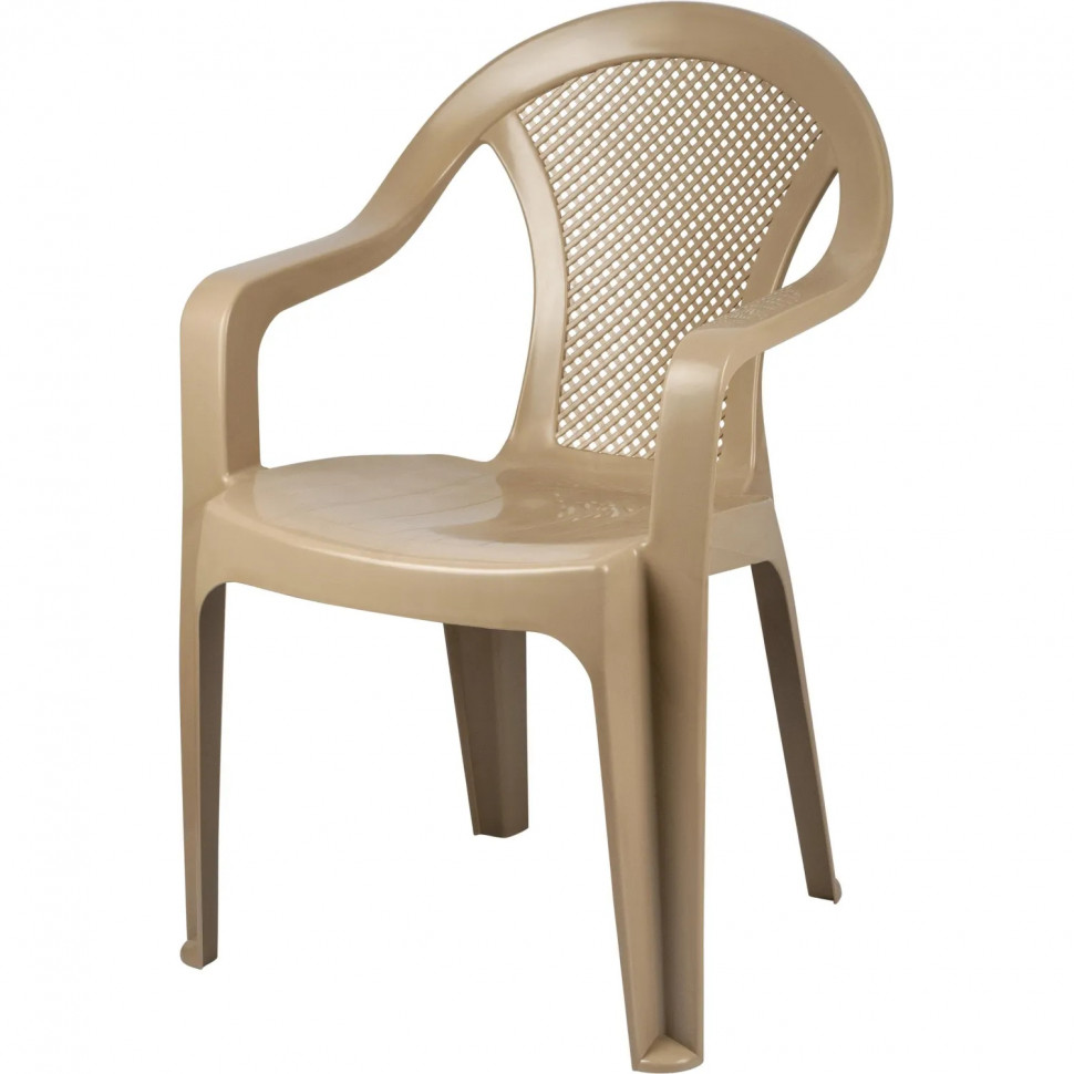 Кресло PR_Decorona DeVeranda 540x535x785 мм, круглая сетчатая спинка латте Кресло PR_Decorona DeVeranda 540x535x785 мм, круглая сетчатая спинка латте