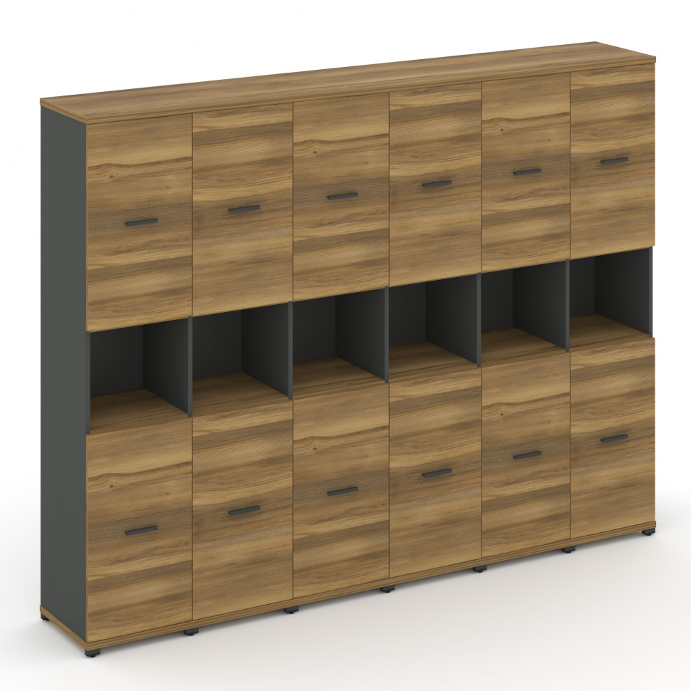 Concept Шкаф 6 узких секций, 5 ниш CN.STU-563 A Сандал Янтарный/Антрацит/Металл Антрацит 2500*420*19