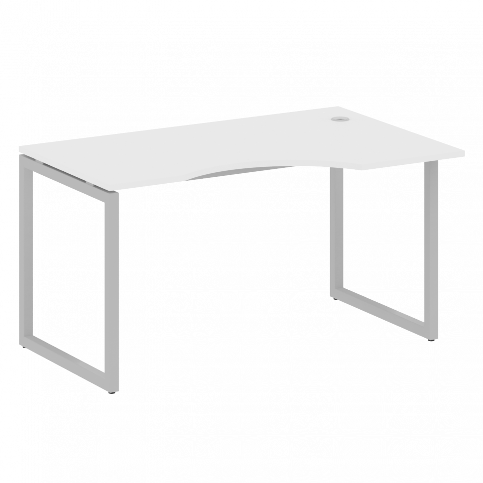 Metal System Quattro Стол криволинейный правый на О-образном м/к 40БО.СА-2 (R) Белый/Металл Серый 14