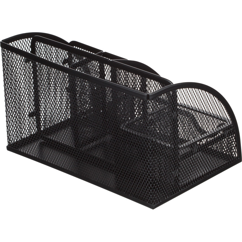 Подставка-органайзер 7отд 130x220x140мм с выдв.ячейкой металл сетка черн