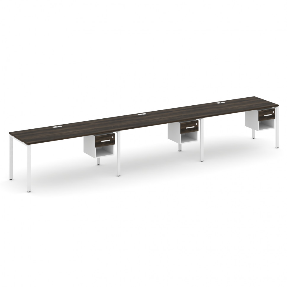 Concept Рабочая станция односторонняя с подвес. тумбами 3 места CN.ORS-140 W Дуб Мали/Белый Бриллиан