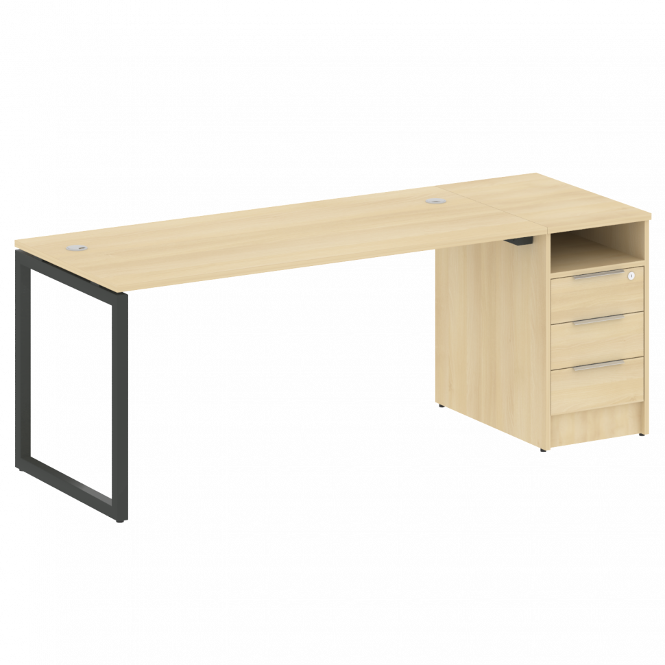 Metal System Quattro Рабочая станция с тумбой на О-образном м/к 40БО.РС-СТП-1.4 Акация Лорка/Металл Metal System Quattro Рабочая станция с тумбой на О-образном м/к 40БО.РС-СТП-1.4 Акация Лорка/Металл