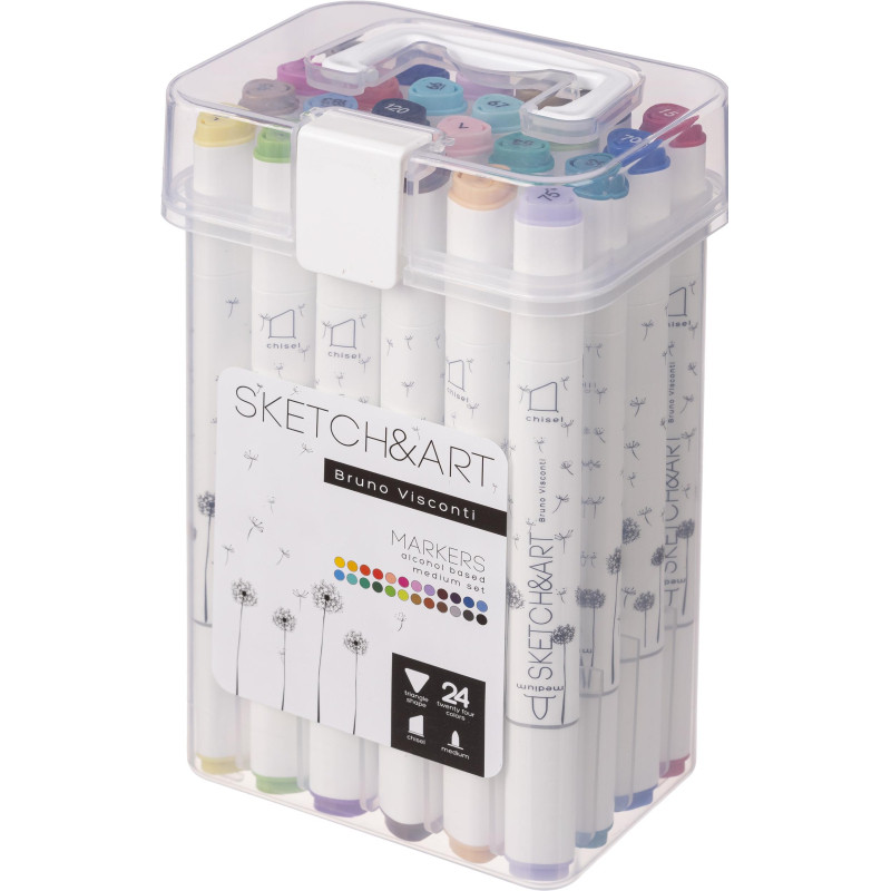 Набор маркеров ДВУС.СКЕТЧ-МАРКЕРЫSKETCH&amp;ARTСРЕДНИЙ,24 ЦВ.ПЛАС.ПЕН,22-0077