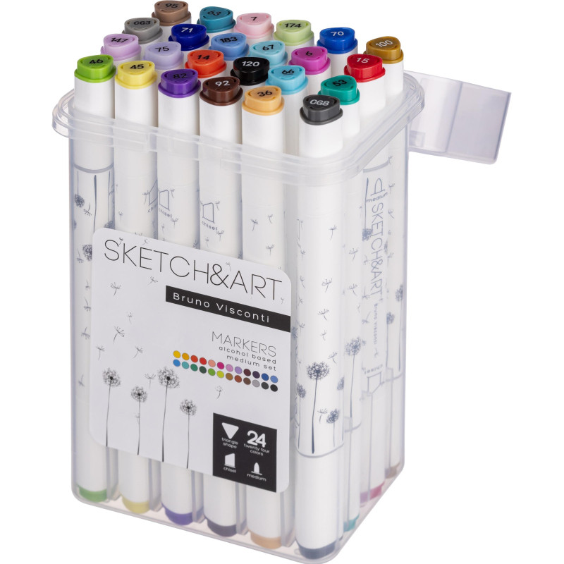Набор маркеров ДВУС.СКЕТЧ-МАРКЕРЫSKETCH&amp;ARTСРЕДНИЙ,24 ЦВ.ПЛАС.ПЕН,22-0077