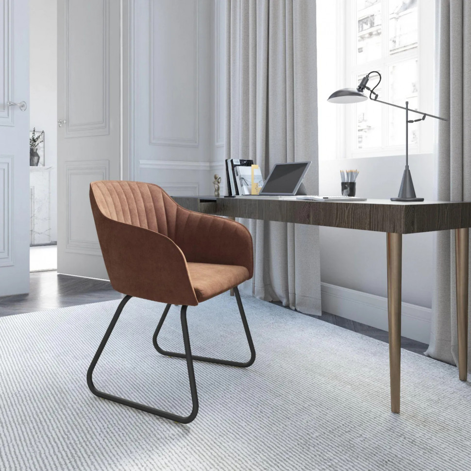 Кресло UD_Шандон ПЛ СМ12/2, 9005 черн.муар/velutto 39 (терракот)