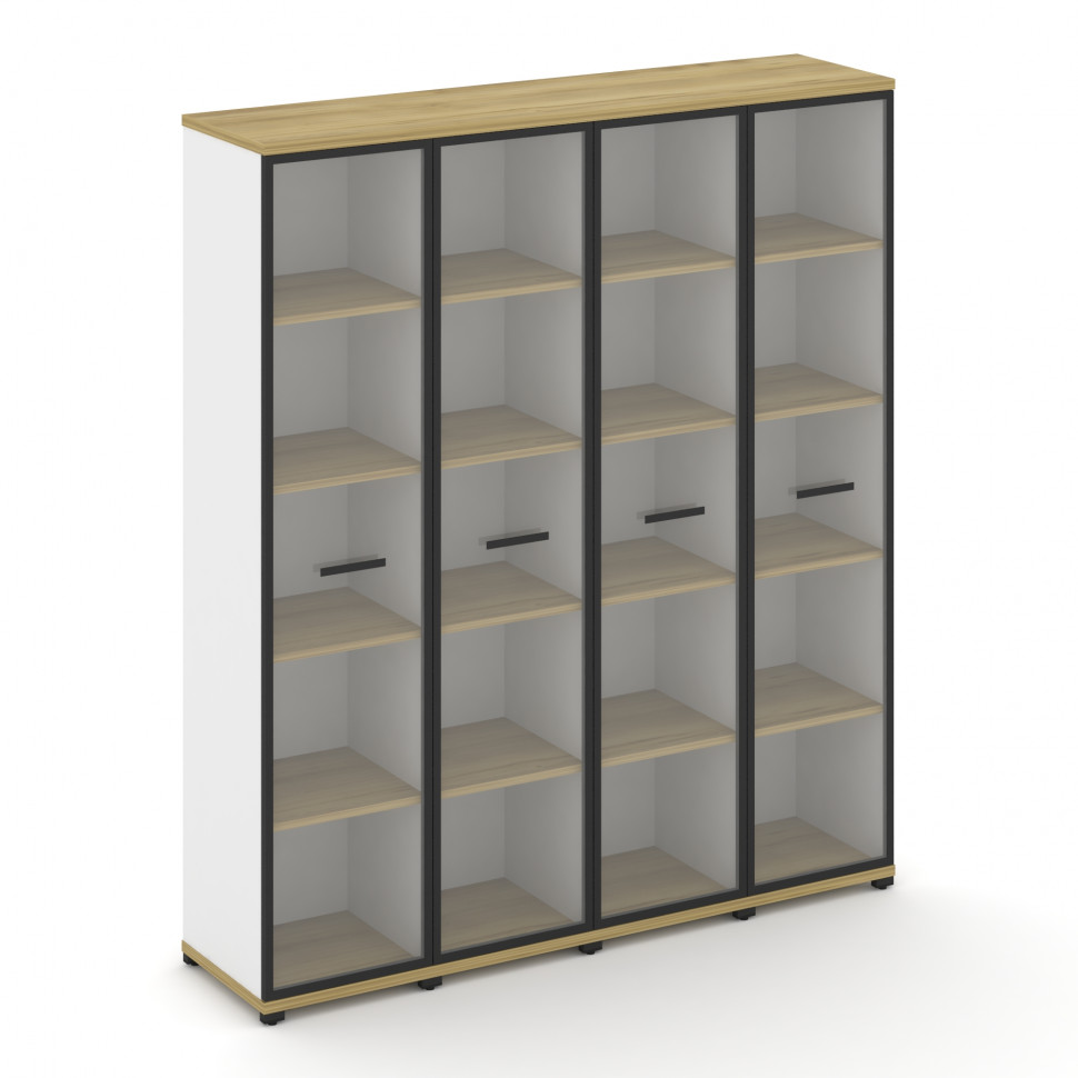 Concept Шкаф 4 узкие секции, 5 ниш CN.STU-548 RPB B Дуб Винченцо/Белый Бриллиант/Металл Черный/Прозр Concept Шкаф 4 узкие секции, 5 ниш CN.STU-548 RPB B Дуб Винченцо/Белый Бриллиант/Металл Черный/Прозр