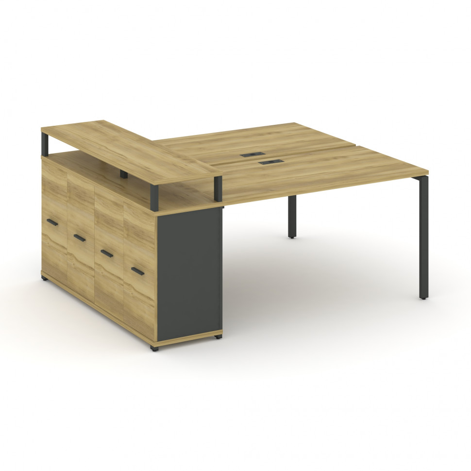 Concept Рабочая станция с опорным распаш. шкафом с верх. горизонтом  CN.DRS-224 A Дуб Винченцо/Антра