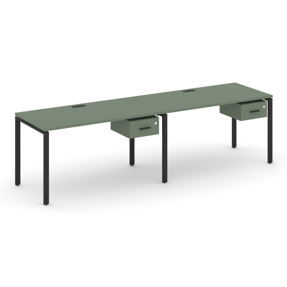 Concept Рабочая станция односторонняя с подвес. тумбами 2 места CN.ORS-112 B Кобо/Металл Черный 3160