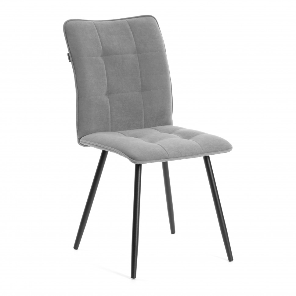 Комплект кресло + стул Bari LT, флок , серый/черный, 29, 41х55х89 см