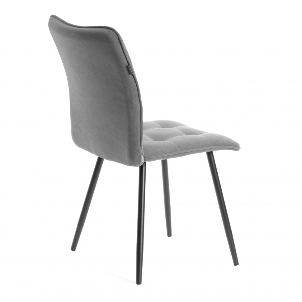 Комплект кресло + стул Bari LT, флок , серый/черный, 29, 41х55х89 см