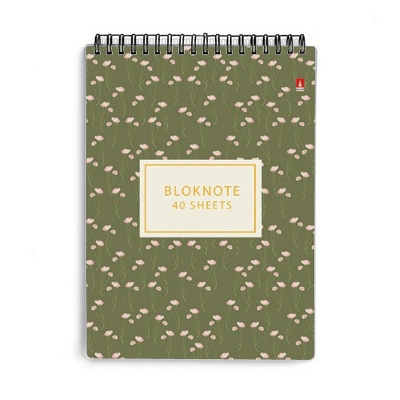 Блокнот А6,40л,клетка,гребень ЦВЕТЫ.ПАТТЕРН 3-40-252 в ассорт