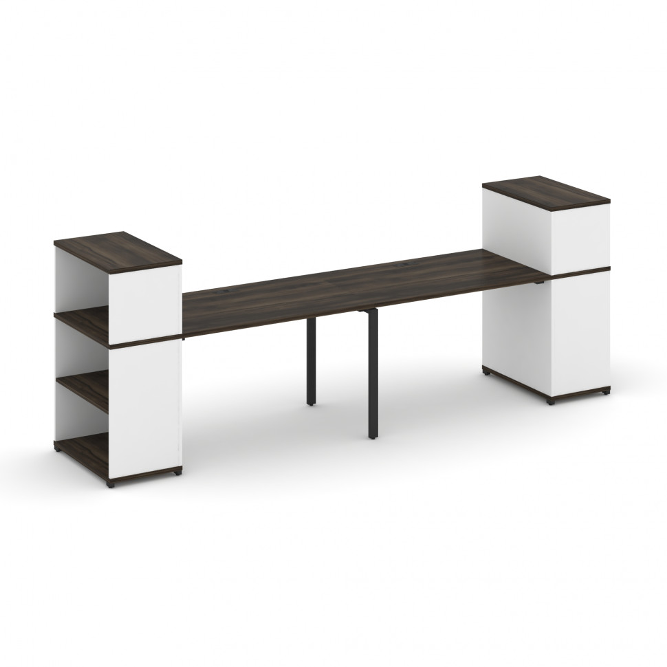 Concept Рабочая станция с опорными стеллажами с надставкой низ. CN.ORS-210 Дуб Мали/Белый Бриллиант/