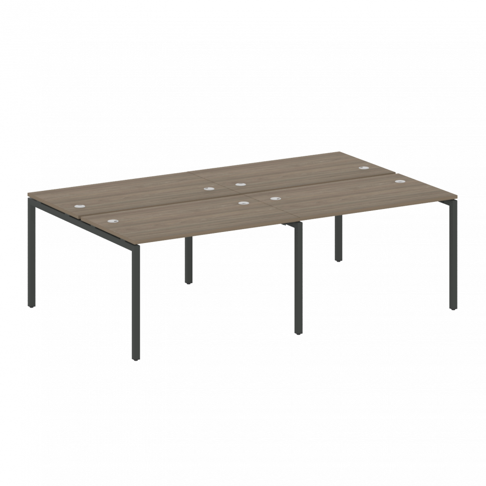 Metal System Quattro Рабочая станция на 4 места на П-образном м/к 40БП.СМ-4.2 Вяз Благородный/Металл