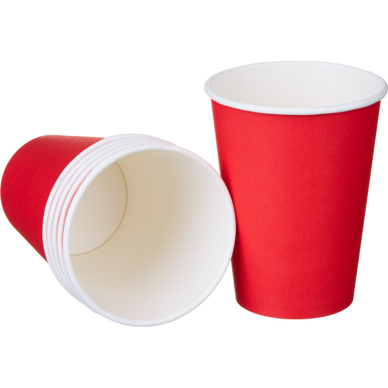 Стакан одноразовый бум 1-сл. d-90мм 300мл красный КОМУС 800шт/кор
