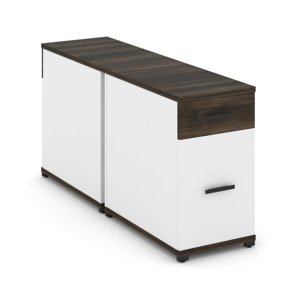 Concept Тумба двухсторонняя опорная/приставная 1 ящ.+1 распаш. фасад CN.DTGO-005 B Дуб Мали/Белый Бр