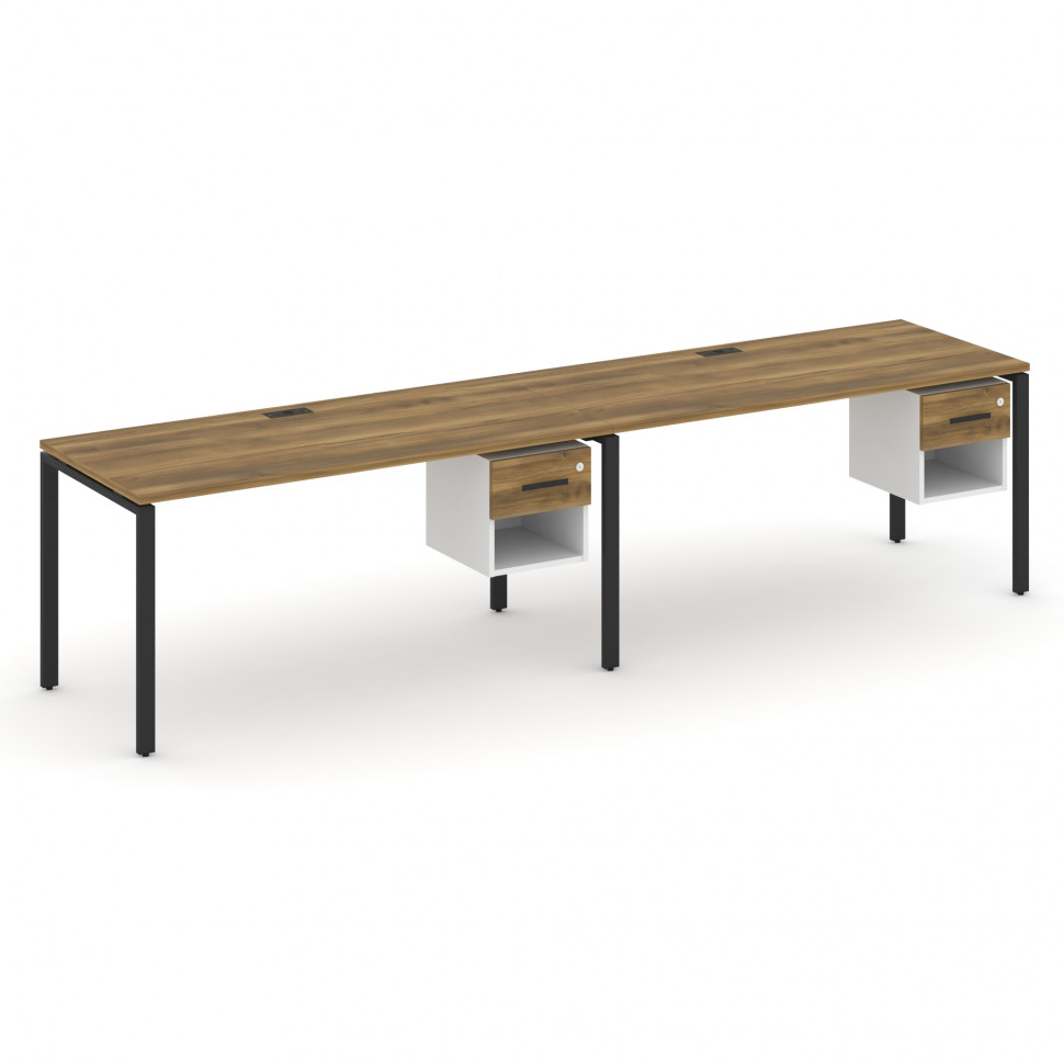 Concept Рабочая станция односторонняя с подвес. тумбами 2 места CN.ORS-120 B Сандал Янтарный/Белый Б