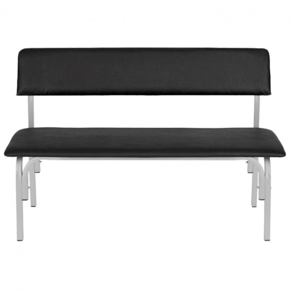 Банкетка UD_Астрид+ БМ9 со спин 3хм каркас серый ral 9006М, к/з чер. K01