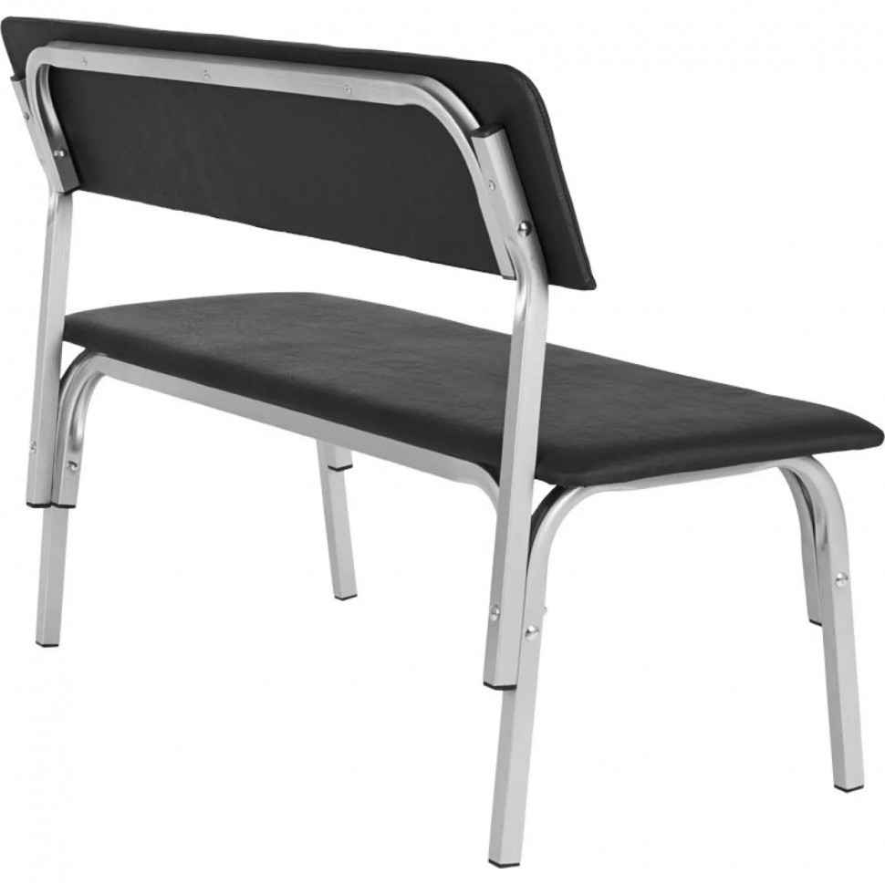 Банкетка UD_Астрид+ БМ9 со спин 3хм каркас серый ral 9006М, к/з чер. K01