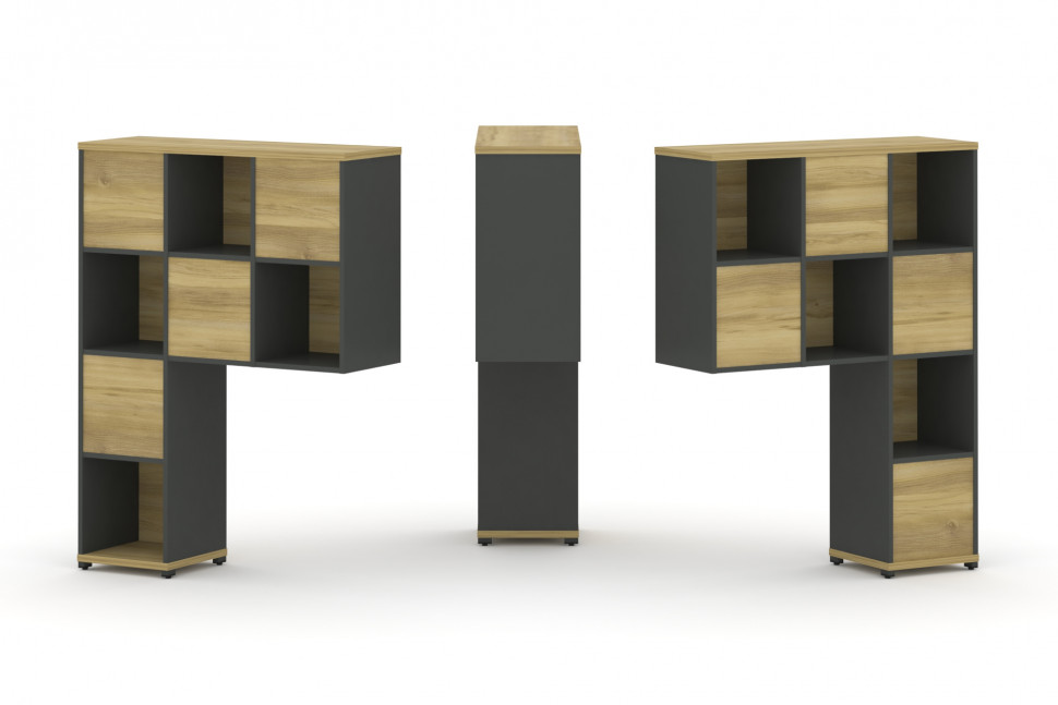 Concept Надставка высокая CN.DNV-001 Дуб Винченцо/Антрацит/Металл Антрацит 1099*350*1486