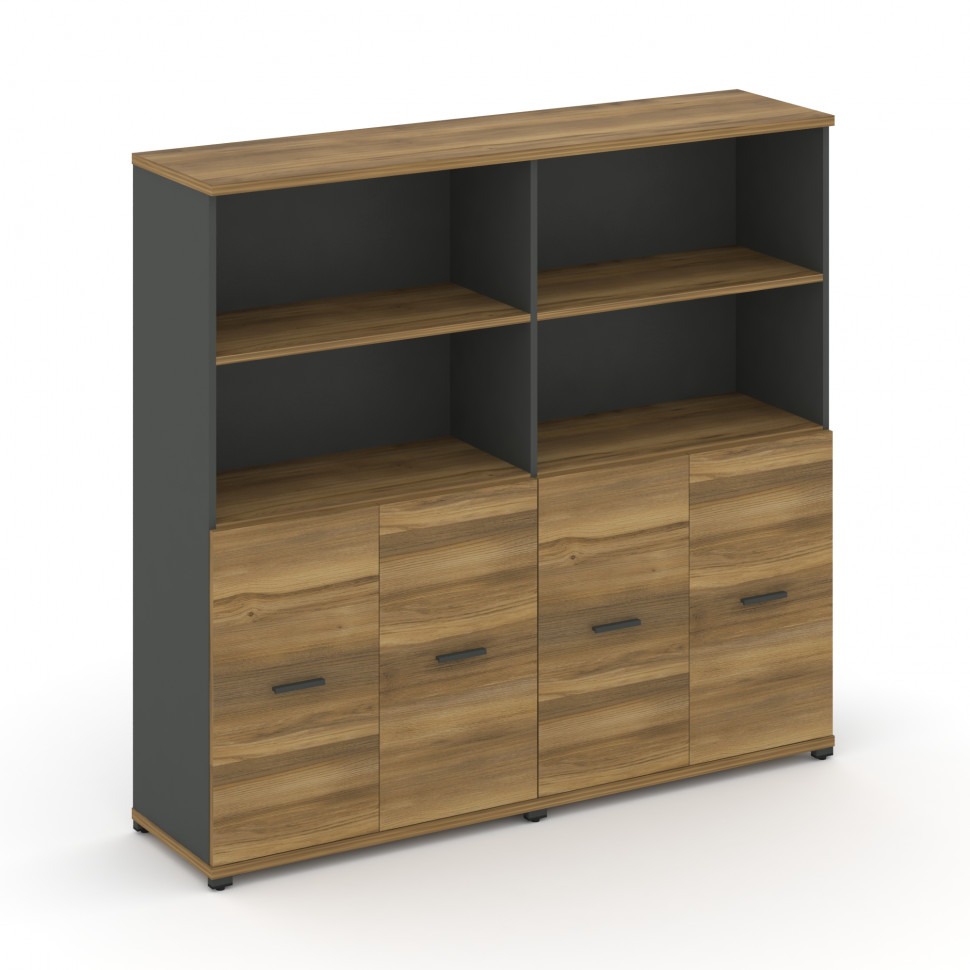 Concept Шкаф 2 широкие секции, 4 ниши CN.STS-421 A Сандал Янтарный/Антрацит/Металл Антрацит 1668*420