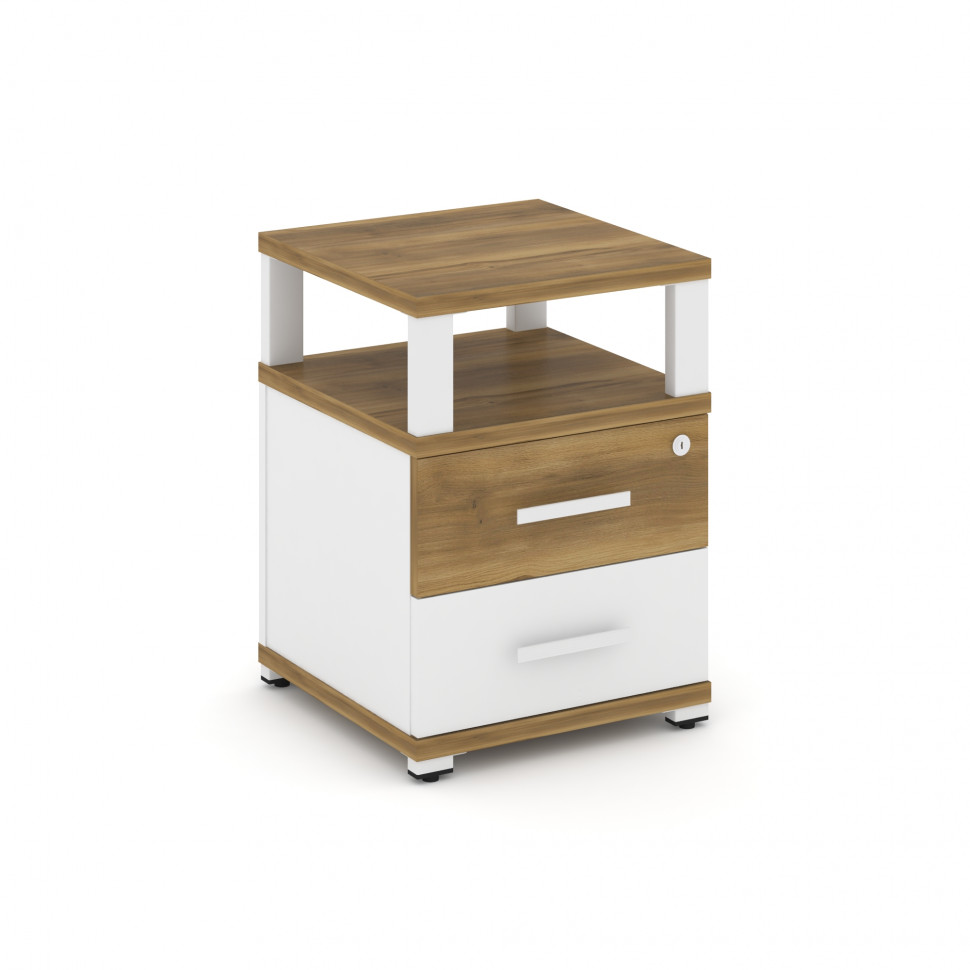 Concept Тумба приставная 2 ящ. с надставкой CN.TUP-002 W Сандал Янтарный/Белый Бриллиант/Металл Белы Concept Тумба приставная 2 ящ. с надставкой CN.TUP-002 W Сандал Янтарный/Белый Бриллиант/Металл Белы