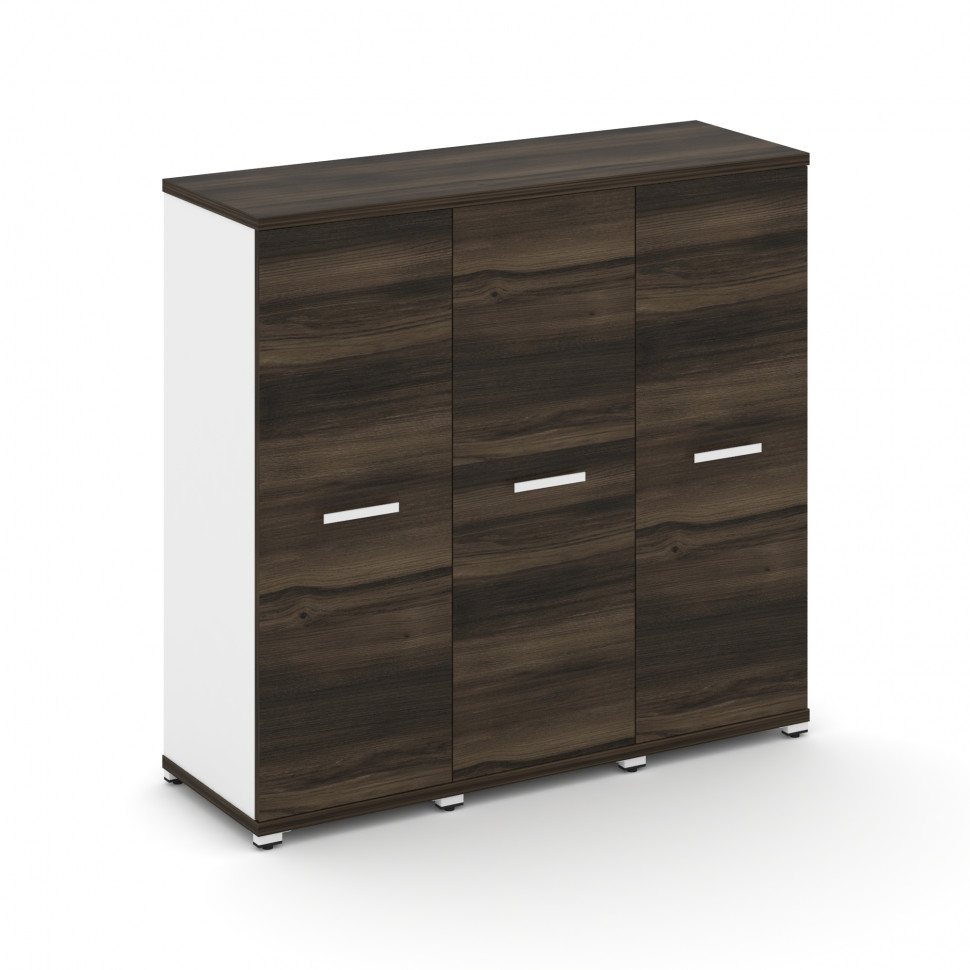 Concept Шкаф 3 узкие секции, 3 ниши CN.STU-336 W Дуб Мали/Белый Бриллиант/Металл Белый 1252*420*1186