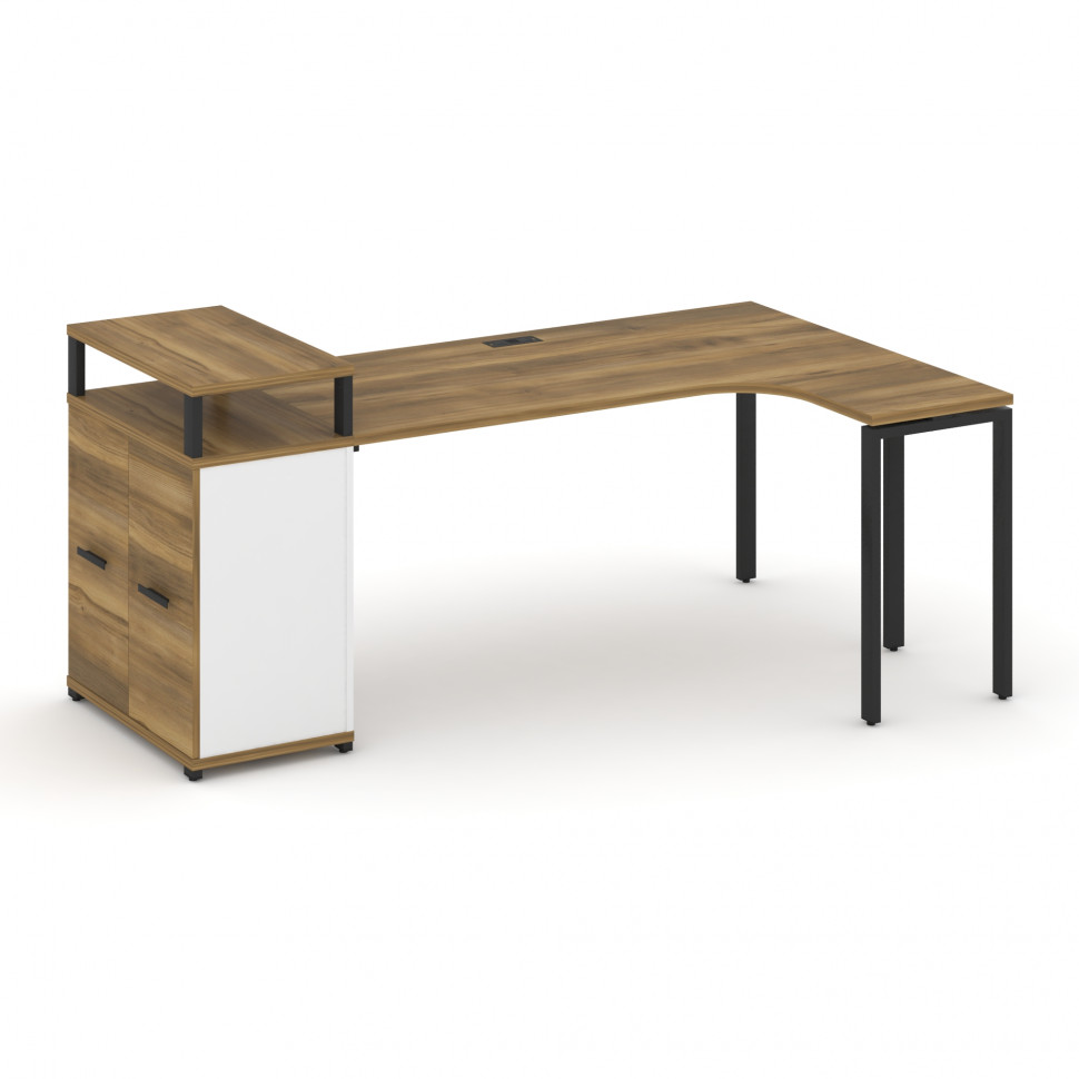 Concept Стол эргономичный с опорным распаш. шкафом с верх. горизонтом CN.SA-212(R) B Сандал Янтарный