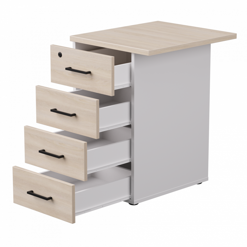 Тумба приставная Everprof EVO (ЭВО) с топом 510х600x755 Белый/Дуб Соната